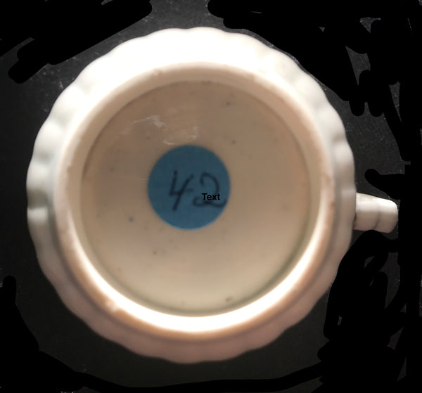 18th Century Worcester Porcelain Coffee Cup, Black Painted Flower