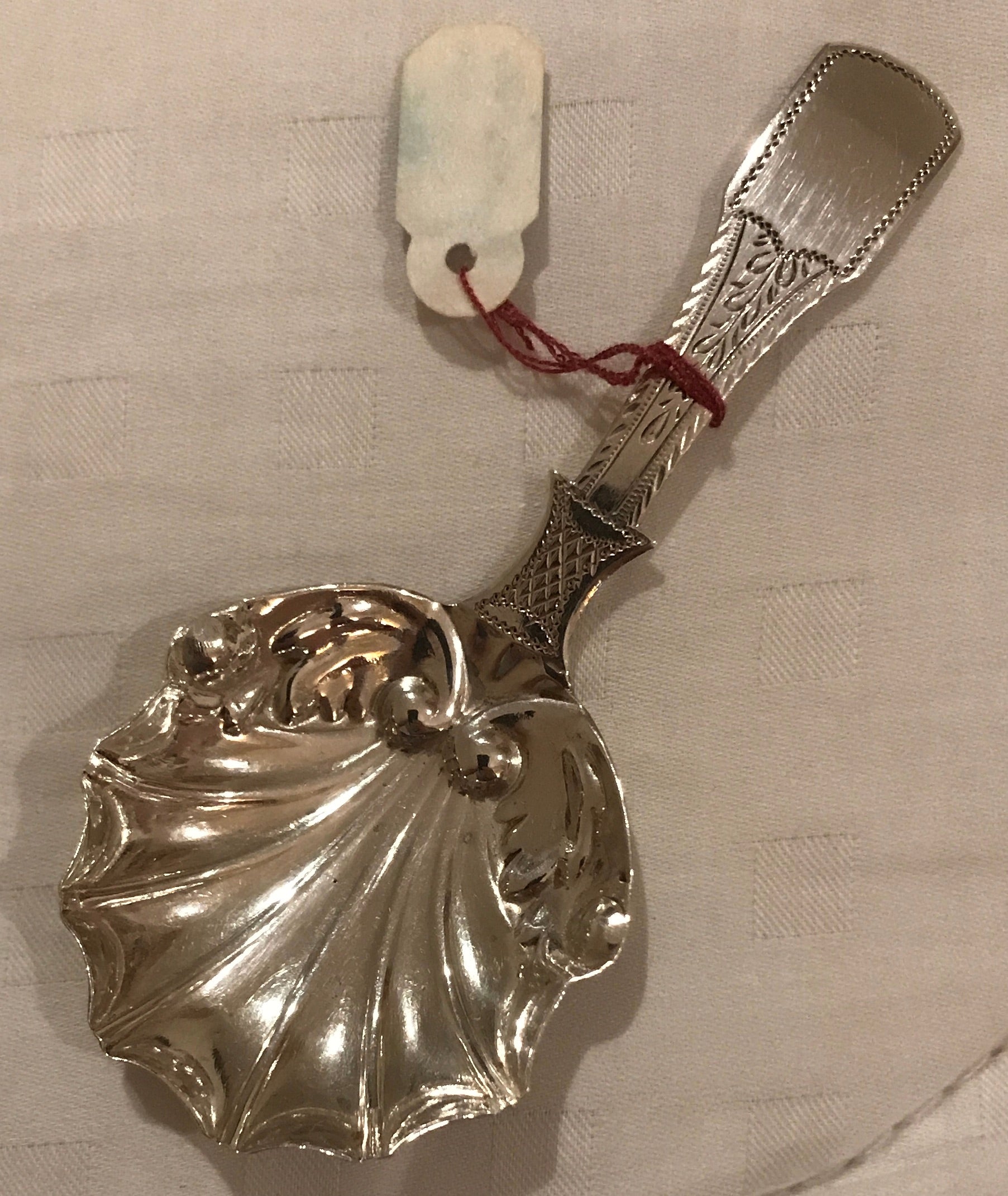 English George IV Sterling Silver Caddy Spoon by John Lawrence, Birmingham.