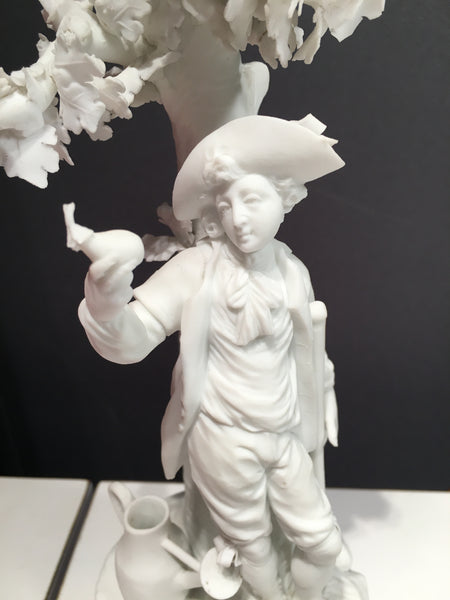 SOLD 18th Century Bisque Porcelain Figure of a Young Gardener