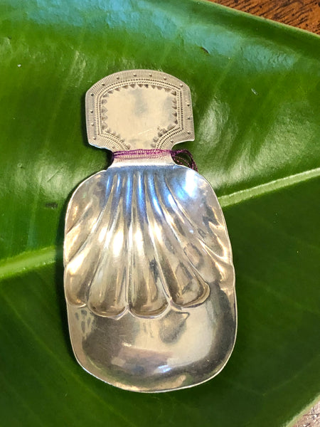 A Fine George III Sterling Silver Caddy Spoon by Samuel Hardy & Thomas Robinson II