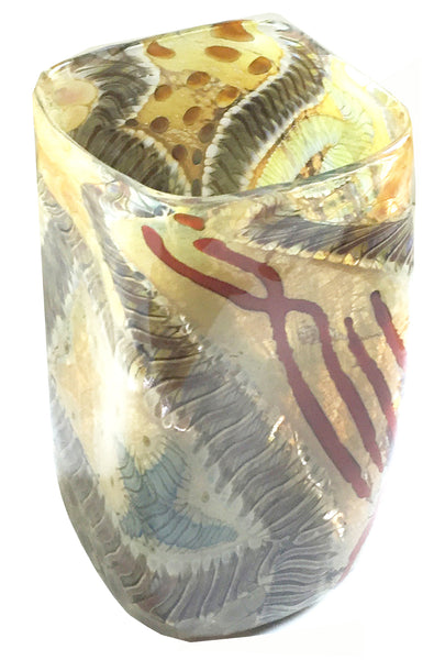 Contemporary Studio Glass Vase by Kenny Walton, Earthtones