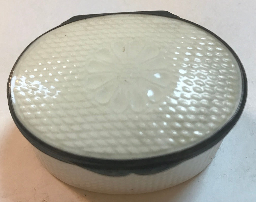 French 18th Century Mennecy Porcelain Silver Mounted Snuff Box.