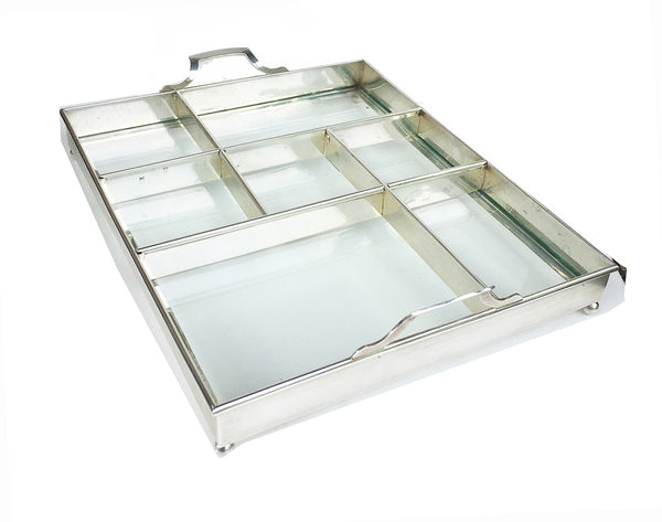 SOLD American Tiffany Sterling Silver Tray Frame with Inserts and Clear Glass Liner