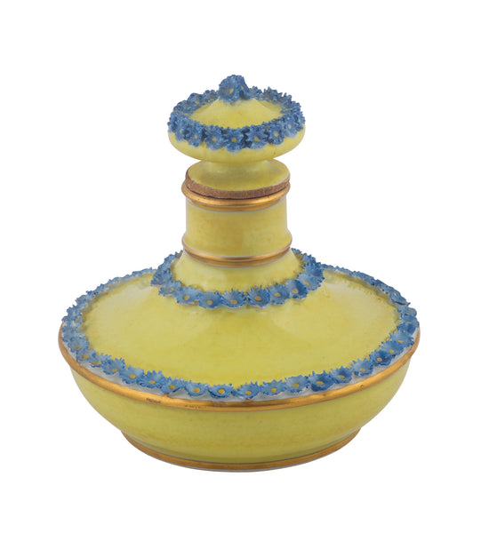 SOLD French Paris Porcelain Yellow-Ground Scent Bottle and Stopper