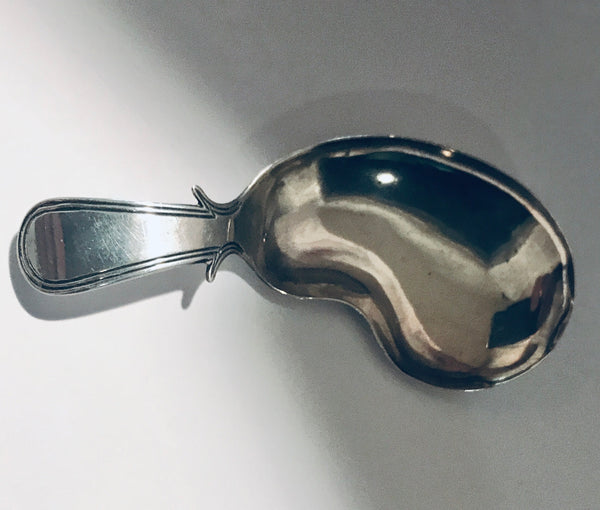 SOLD George III Silver Caddy Spoon with Kidney Shaped
