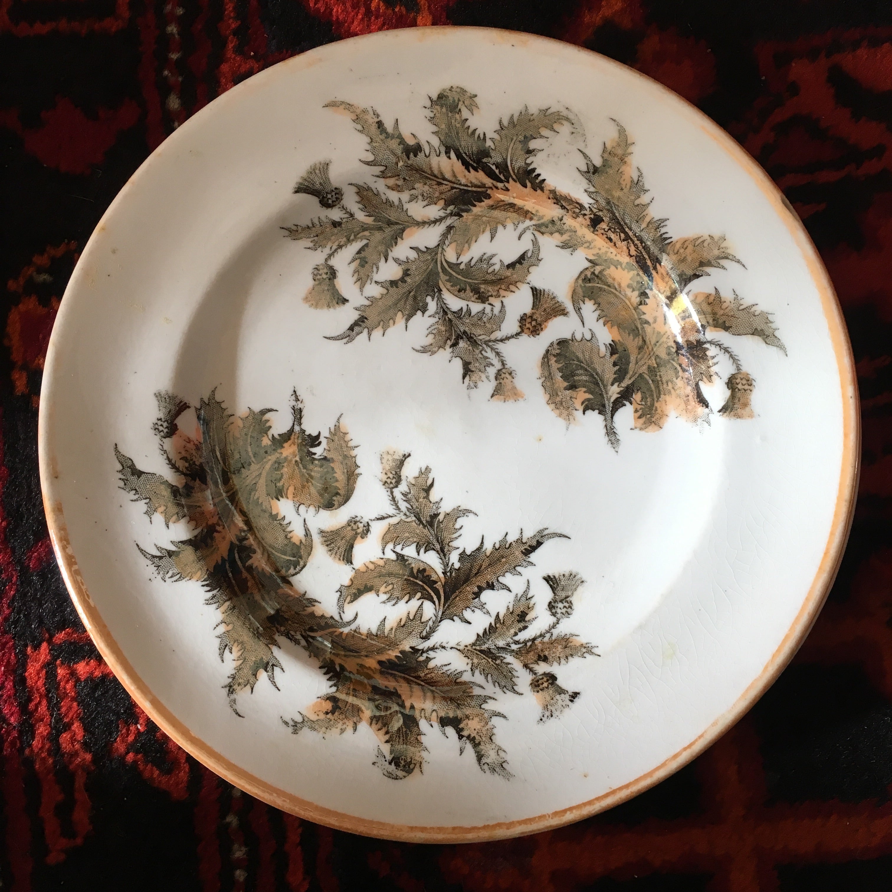 SOLD British Transferware Thistle Pattern Plates