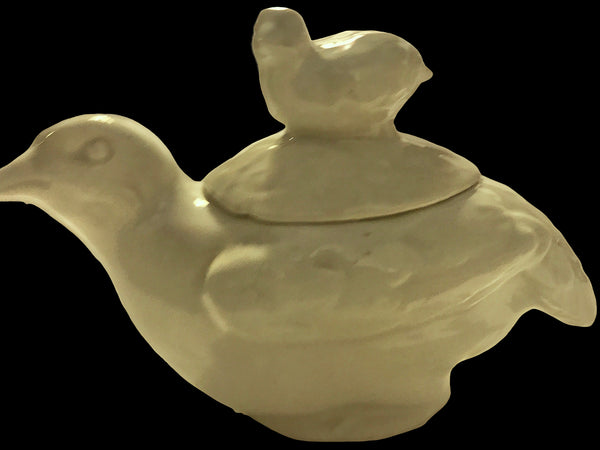 18th Century French Mennecy Porcelain Miniature Bird Tureen and Cover.