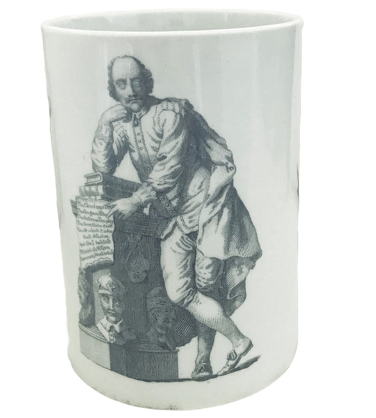 SOLD 18th Century Worcester Porcelain Shakespeare Tankard