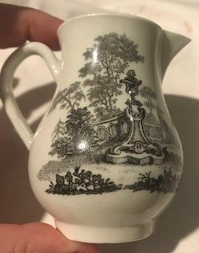 18th Century Worcester Porcelain Cream Jug with Transfer Prints.