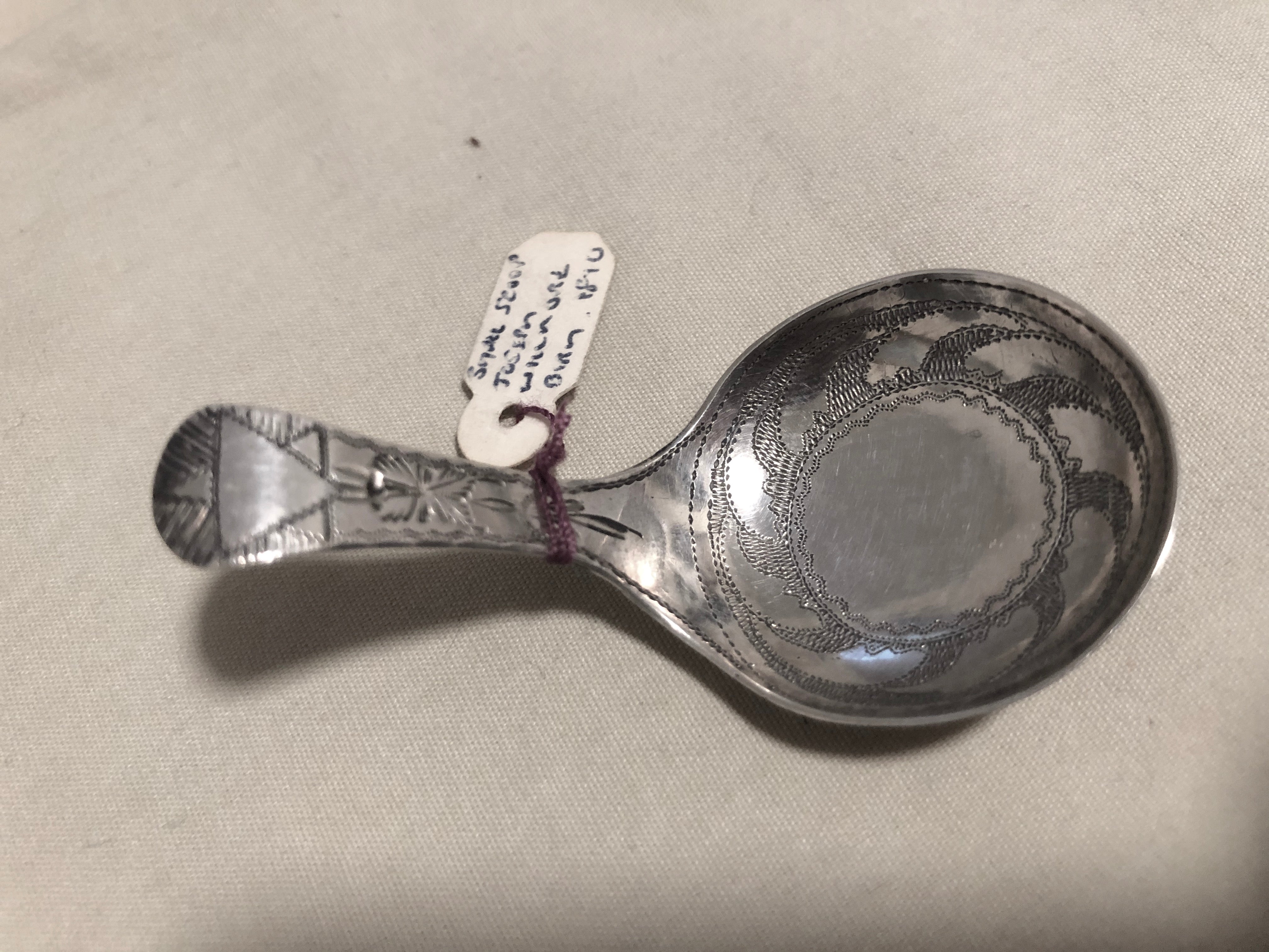 English Sterling Silver Ovate Tea Caddy Spoon by Joseph Willmore