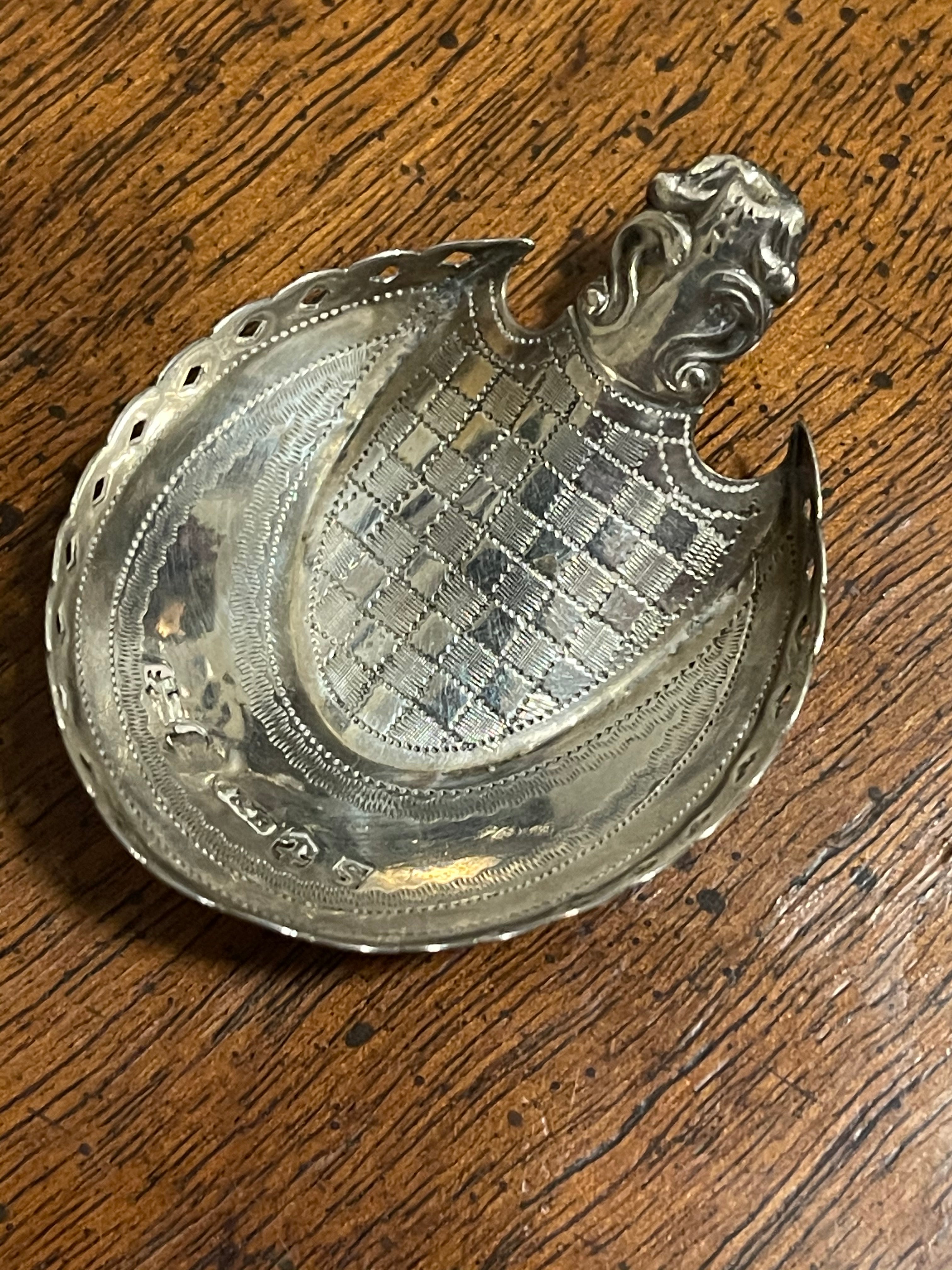 SOLD Unique George III Sterling Silver Caddy Spoon by Cocks & Bettridge.