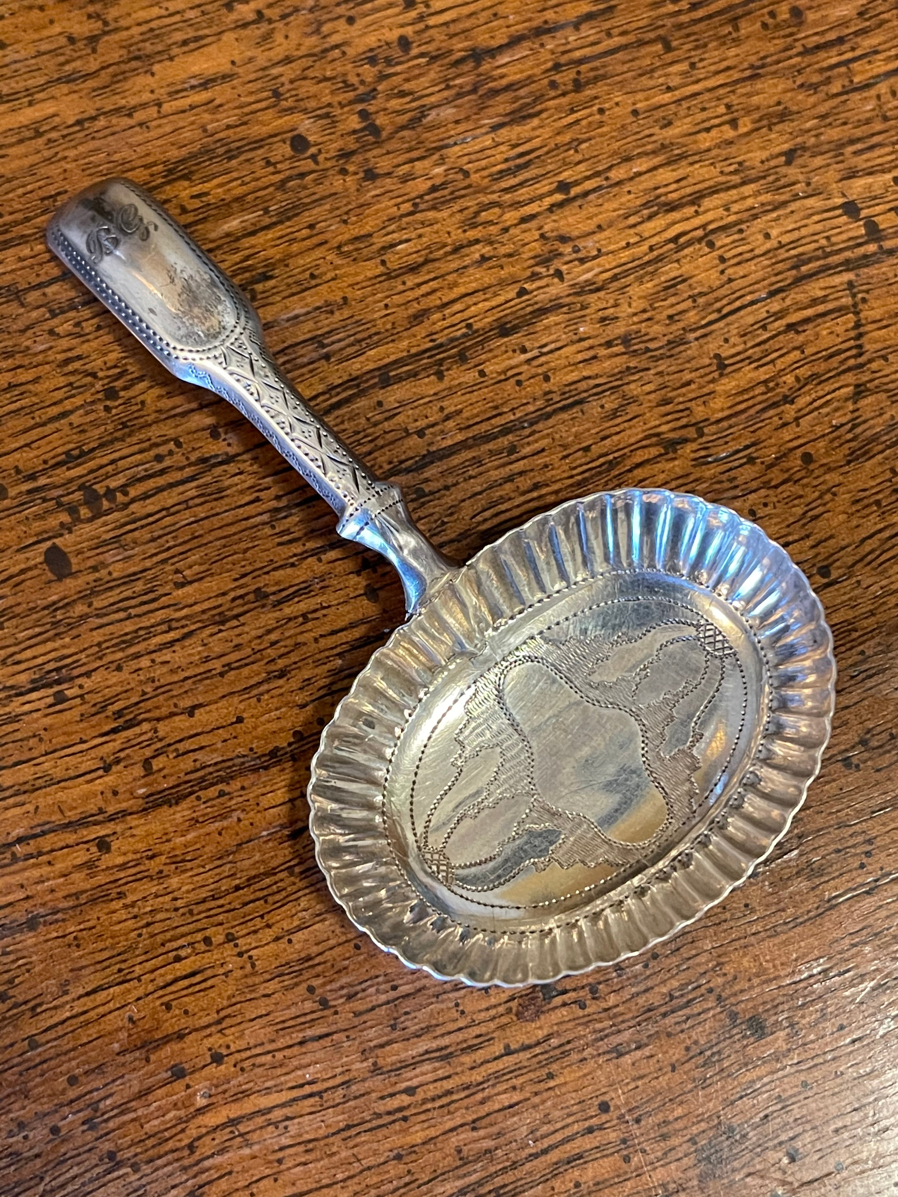 George III Sterling Silver Caddy Spoon by Joseph Taylor.
