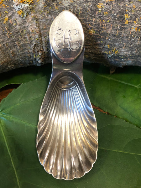 George III Sterling Silver Caddy Spoon by Nathaniel Smith & Sons.