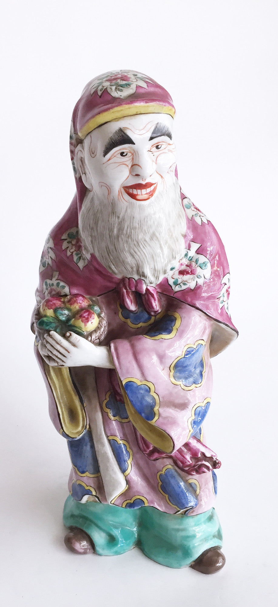 SOLD Chinese Late Qing Dynasty Chinese Colorful Porcelain Figure of an Immortal