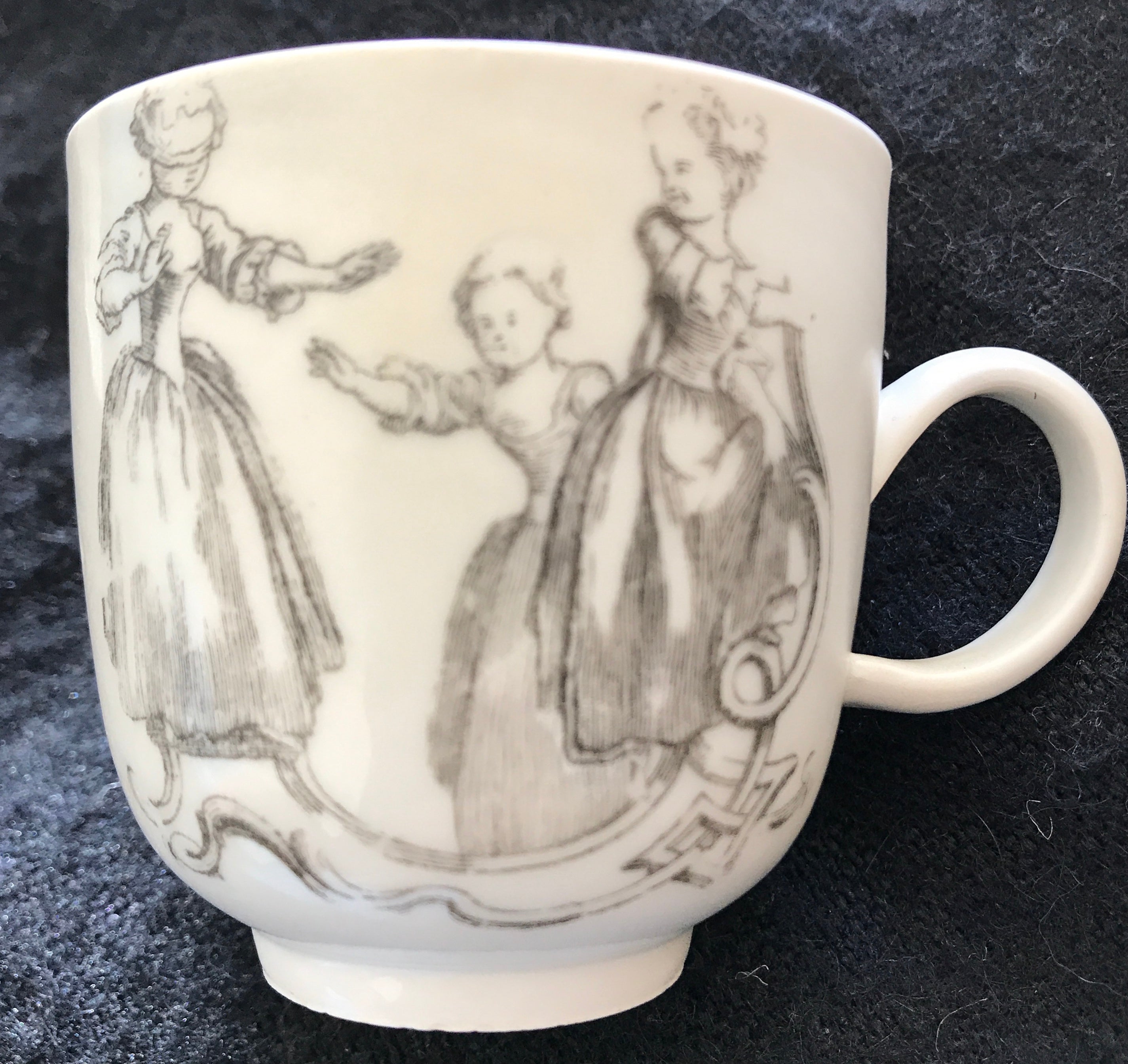 SOLD 18th Century Bristol Porcelain Coffee Cup Transfer Printed after Robert Hancock.