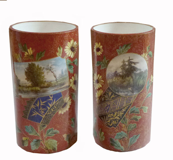 SOLD French Baignol & Compagnie at Creil & Montereau Japonisme Faience Vases