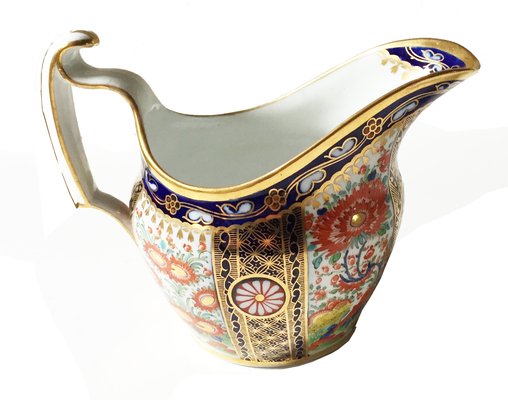 SOLD English Chamberlain's Worcester Rich Queen's Pattern Cream Jug, 1780-1800