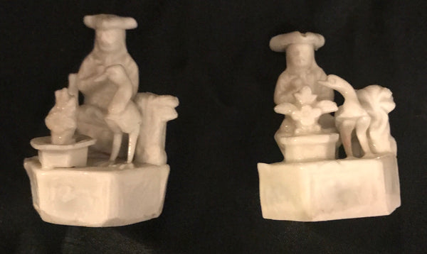 Pair of Chinese Kangxi Dynasty Blanc de Chine Porcelain Figural Water Droppers.