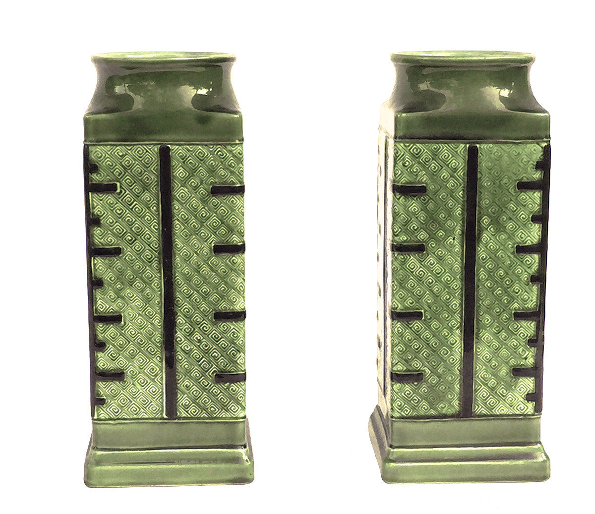 SOLD French (Choisy-le-Roi) Pair of Japonisme Faience Vases, circa 1885