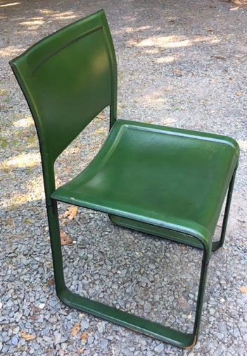 SOLD Strap Chairs Green 1980s Set of Four