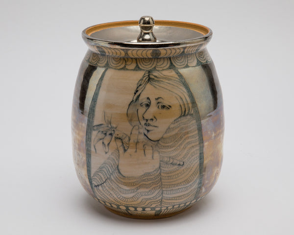 SOLD Mary Lou Higgins (1926-2012) and Edward Higgins Pottery Covered Jar