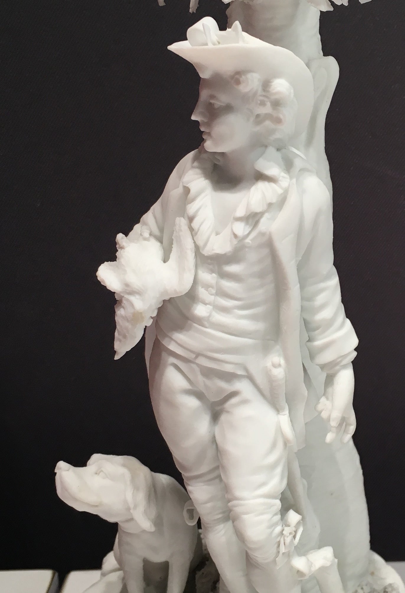 SOLD 18th Century Bisque Porcelain Figure of a Young Hunter