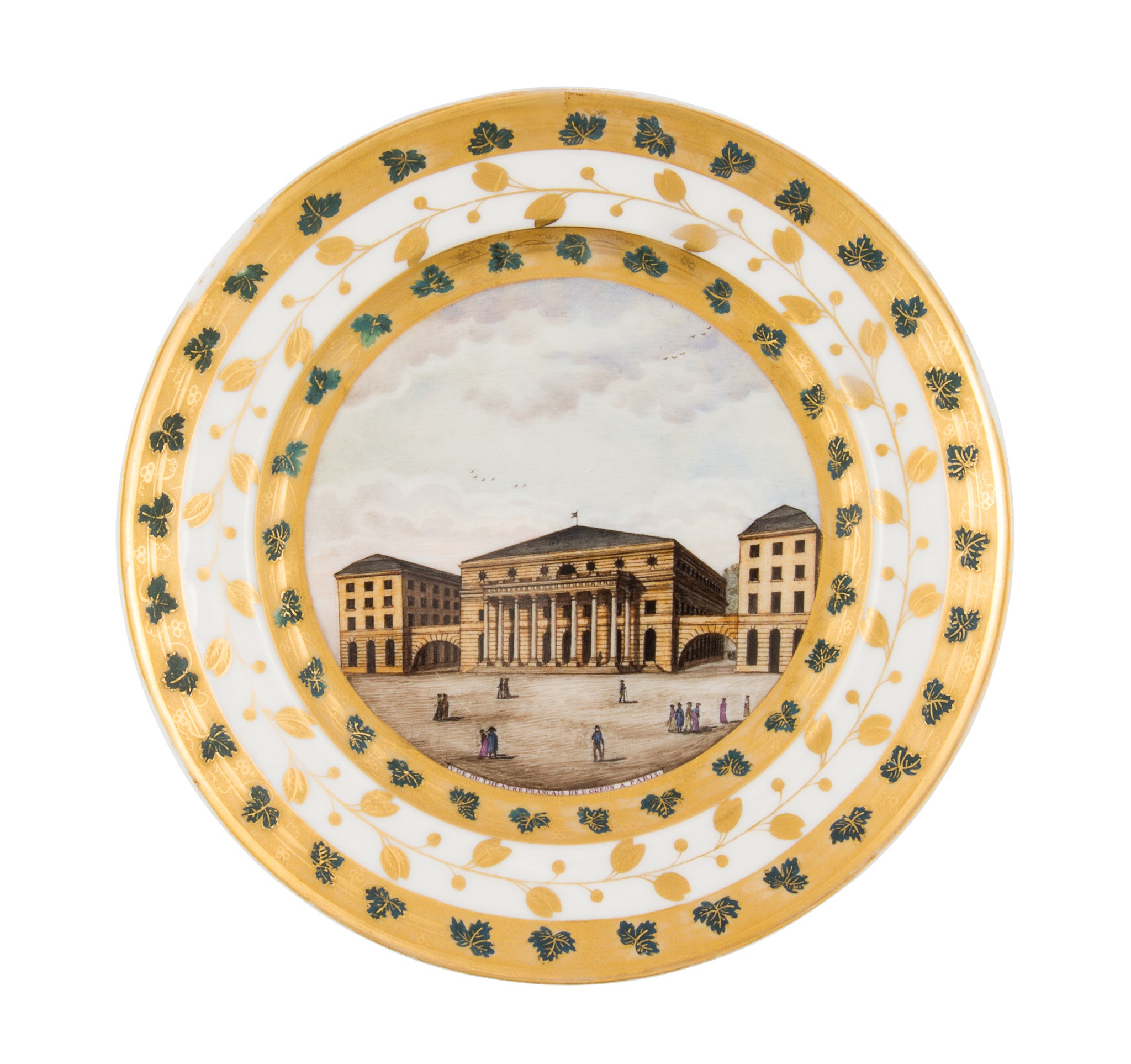 SOLD French Paris Porcelain Cabinet Plate, View of the Paris Opera