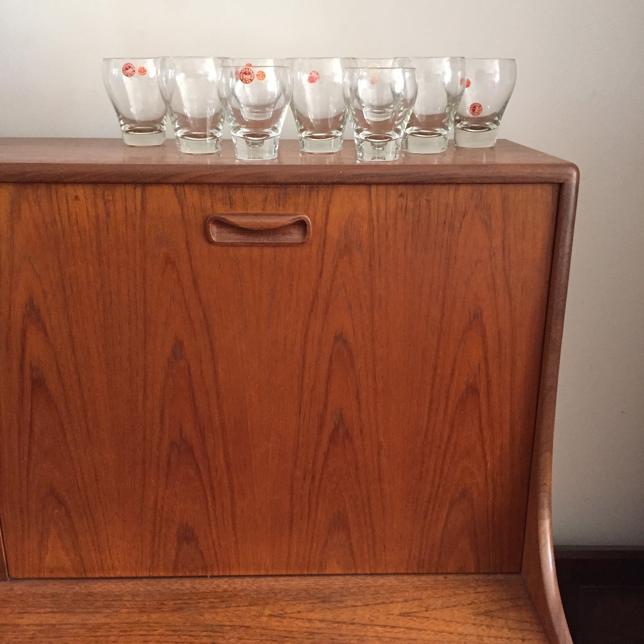SOLD Living in Style with Per Lütken (1916-1998) Holmegaard Danish Glass Tumblers (8 pieces)