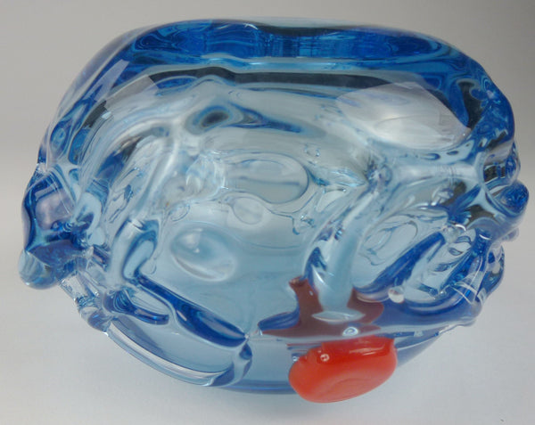 SOLD Swedish Holmegaard Blown Glass Bowl Vase Designed by Michael Bang