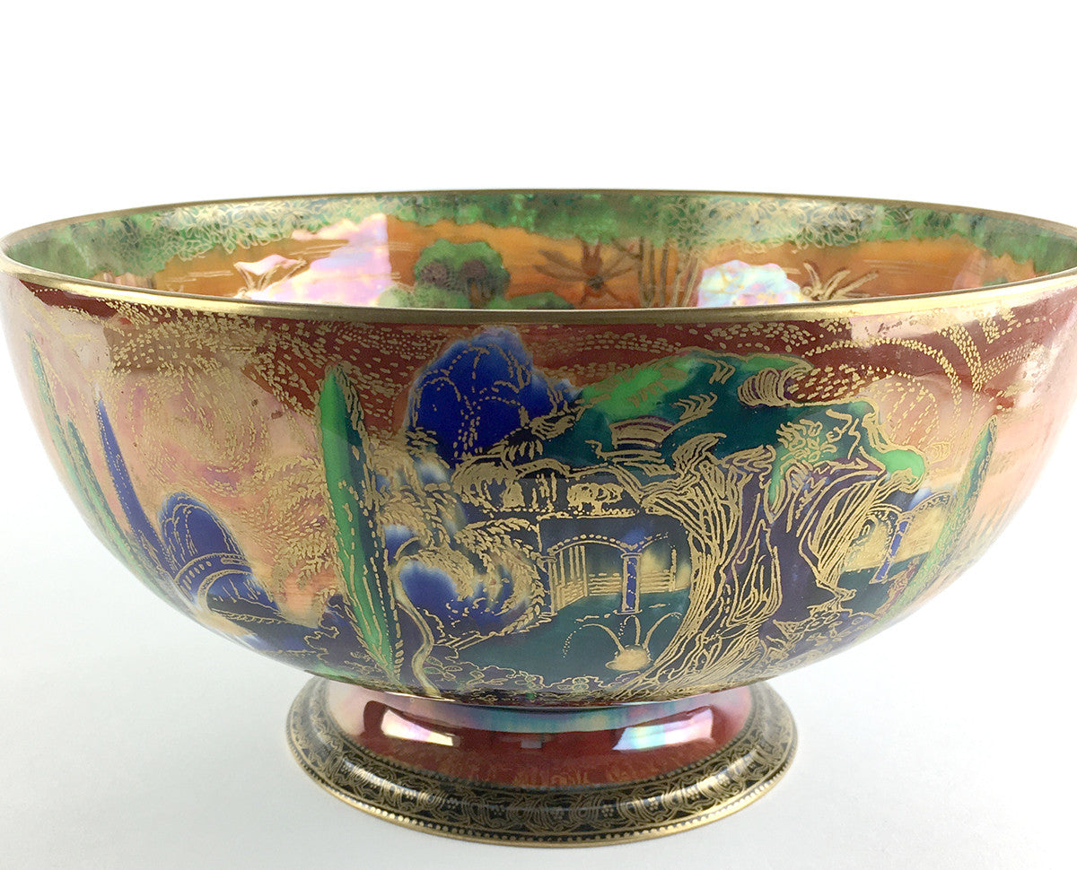 SOLD English Wedgwood Porcelain Fairyland Lustre Punch Bowl on Foot