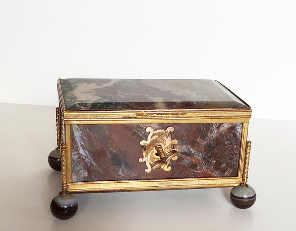 SOLD  Continental 19th C. Onyx and Gilt-Metal-Mounted Table Box