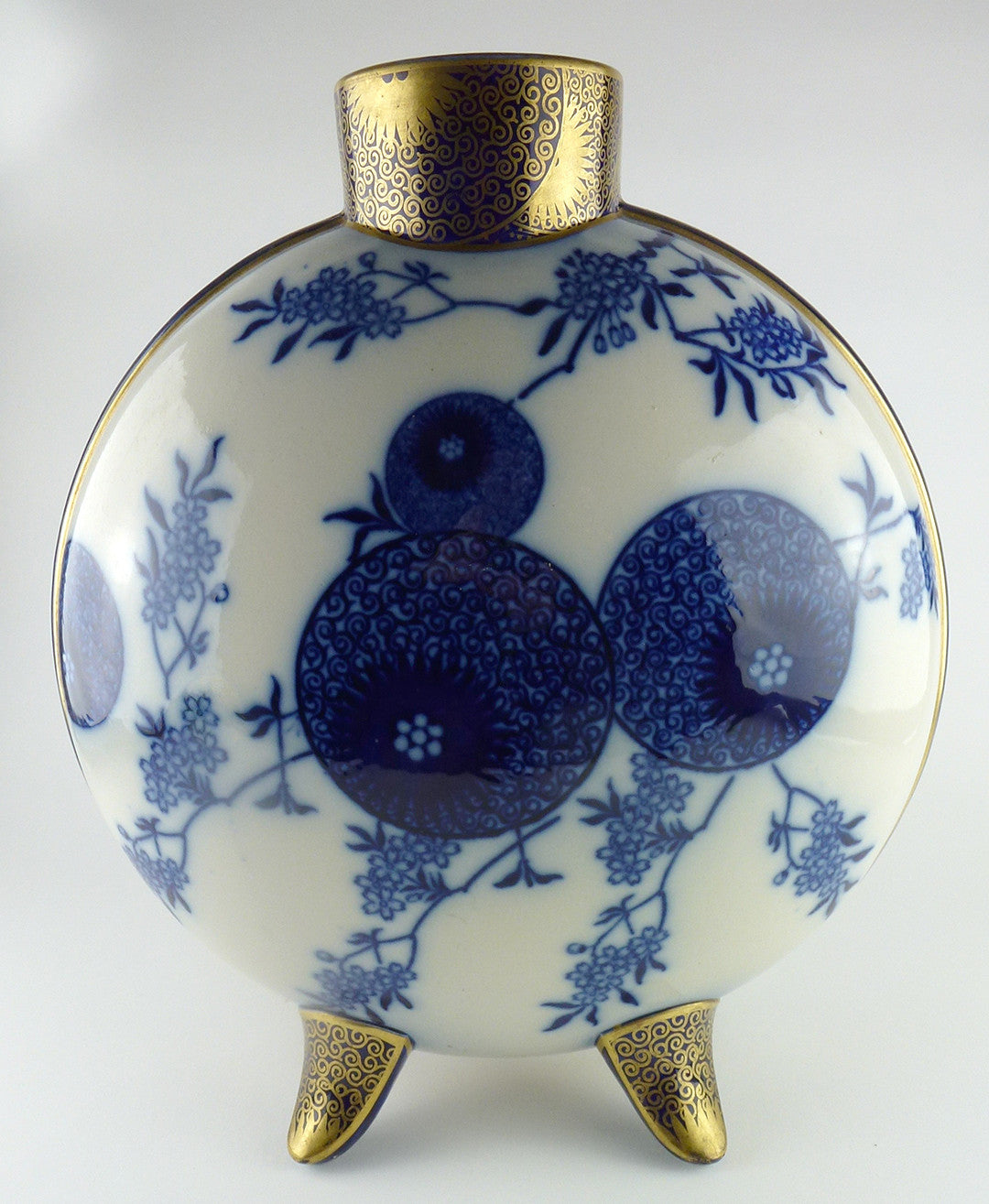 SOLD English Pinder, Bourne & Co. Burslem Pottery Pilgrim Flask Vase