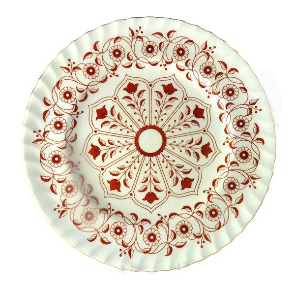 SOLD Royal Crown Derby Porcelain Rougemont Pattern Dinner Plates 10.5" Diameter Set of 16