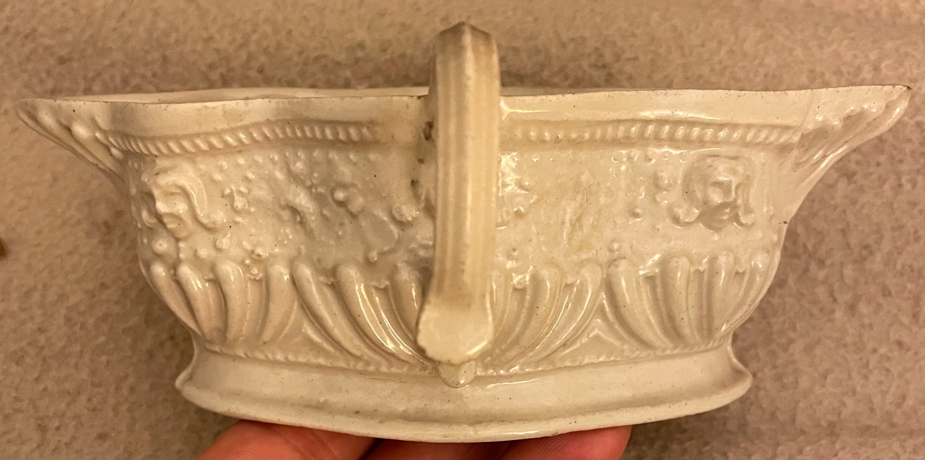 English 18th Century Salt-Glaze Stoneware Cream Jug.