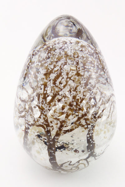SOLD American Cathy Richardson Blown Glass Large Scenic Forest Seed Winter Paperweight