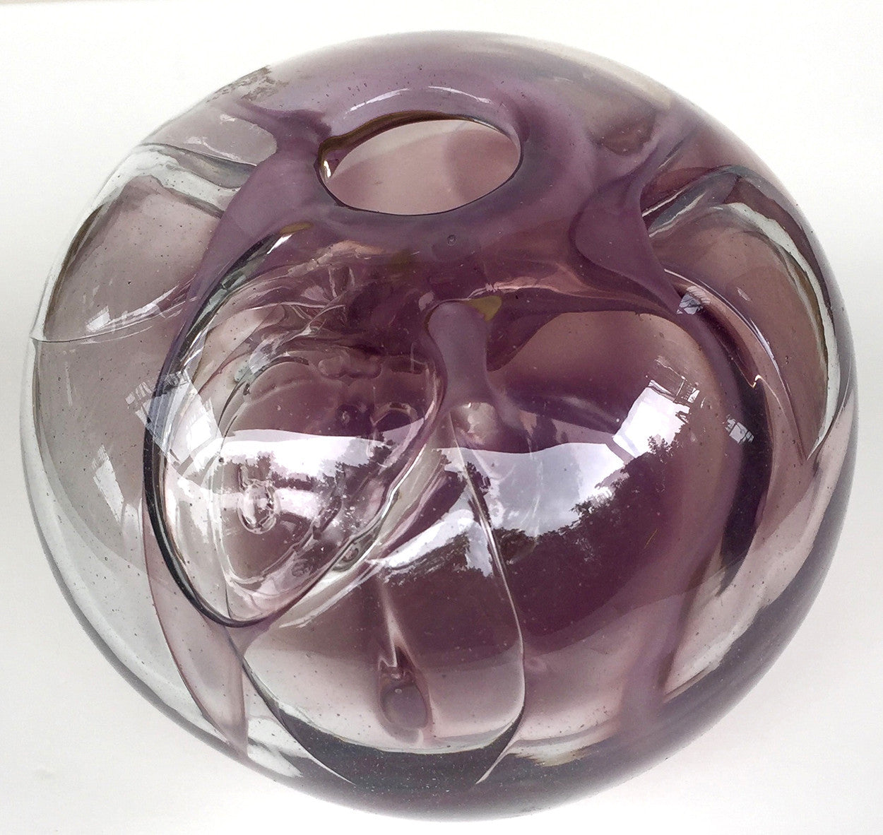 SOLD Contemporary Studio Art Glass Richard Stauffer Amethyst Purple Blown Glass Vase