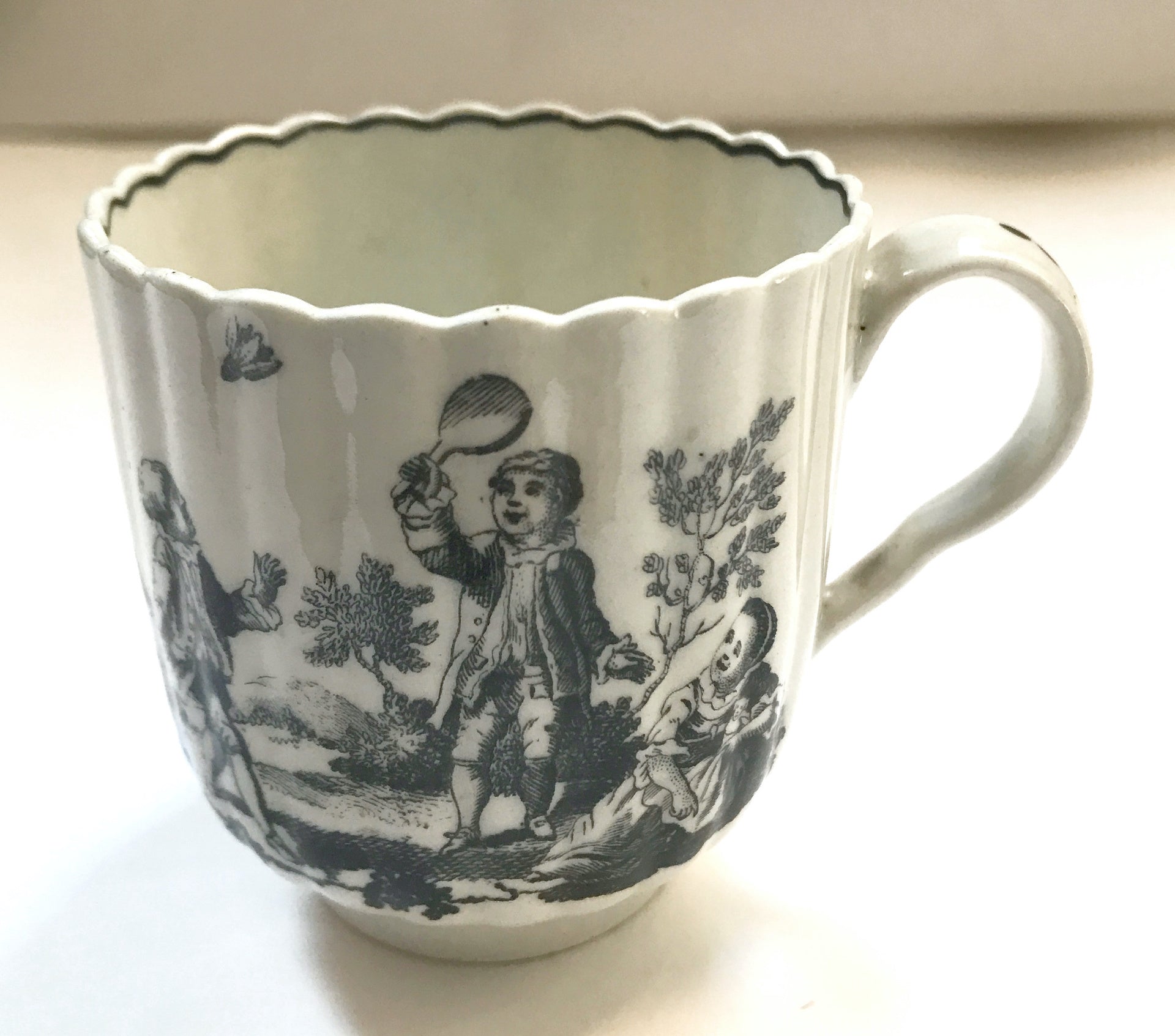 18th Century Worcester Porcelain Fluted Coffee Cup. | Jill