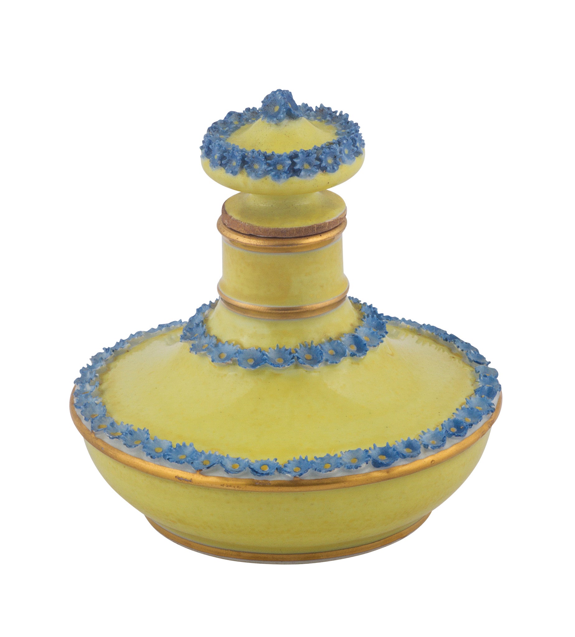 SOLD French Paris Porcelain Yellow-Ground Scent Bottle and Stopper