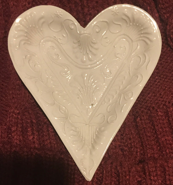 SOLD 18th Century English Saltglaze Stoneware Heart Shape Pickle Dish