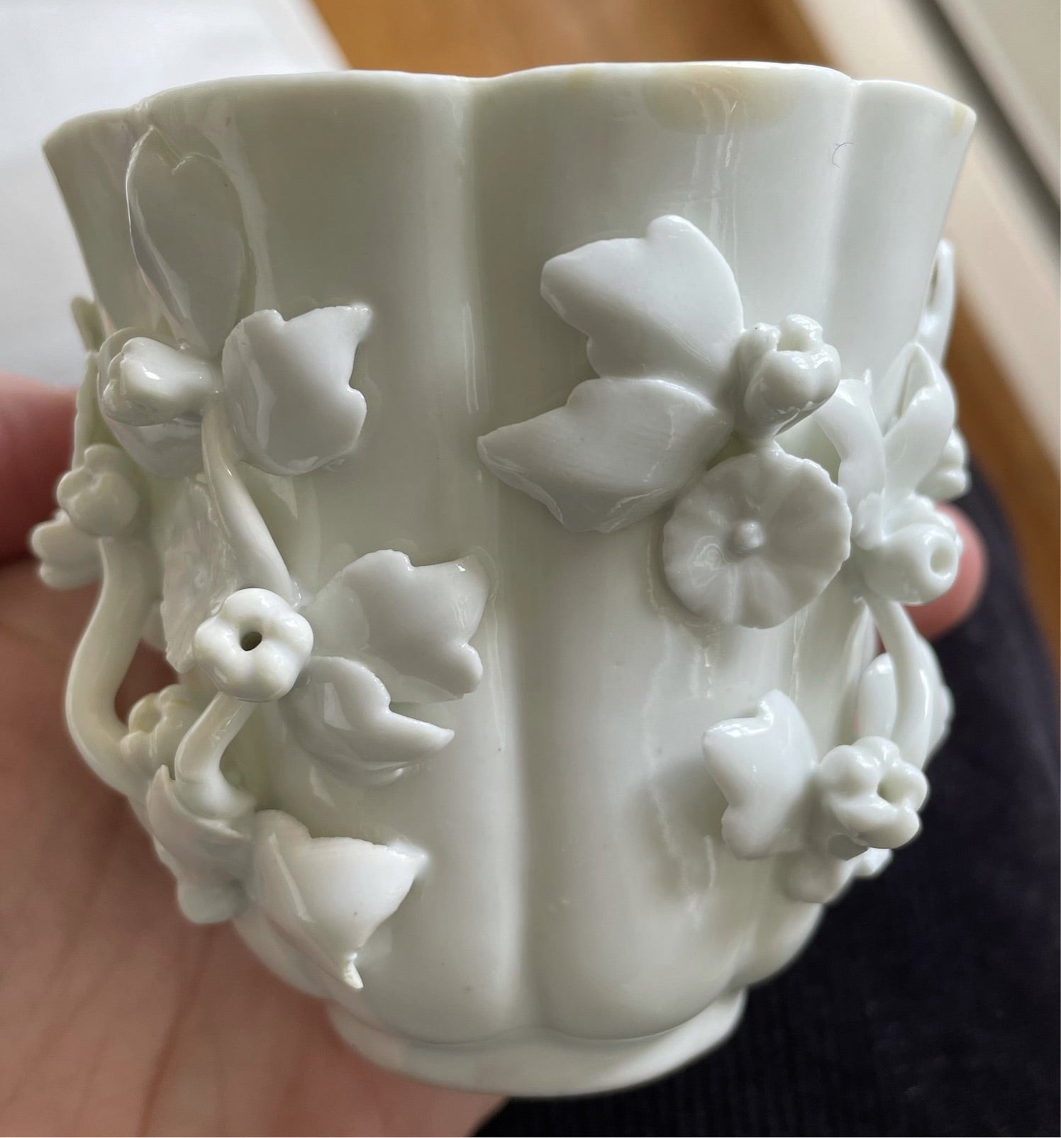 18th Century French Chantilly Porcelain Blanc de Chine Beaker