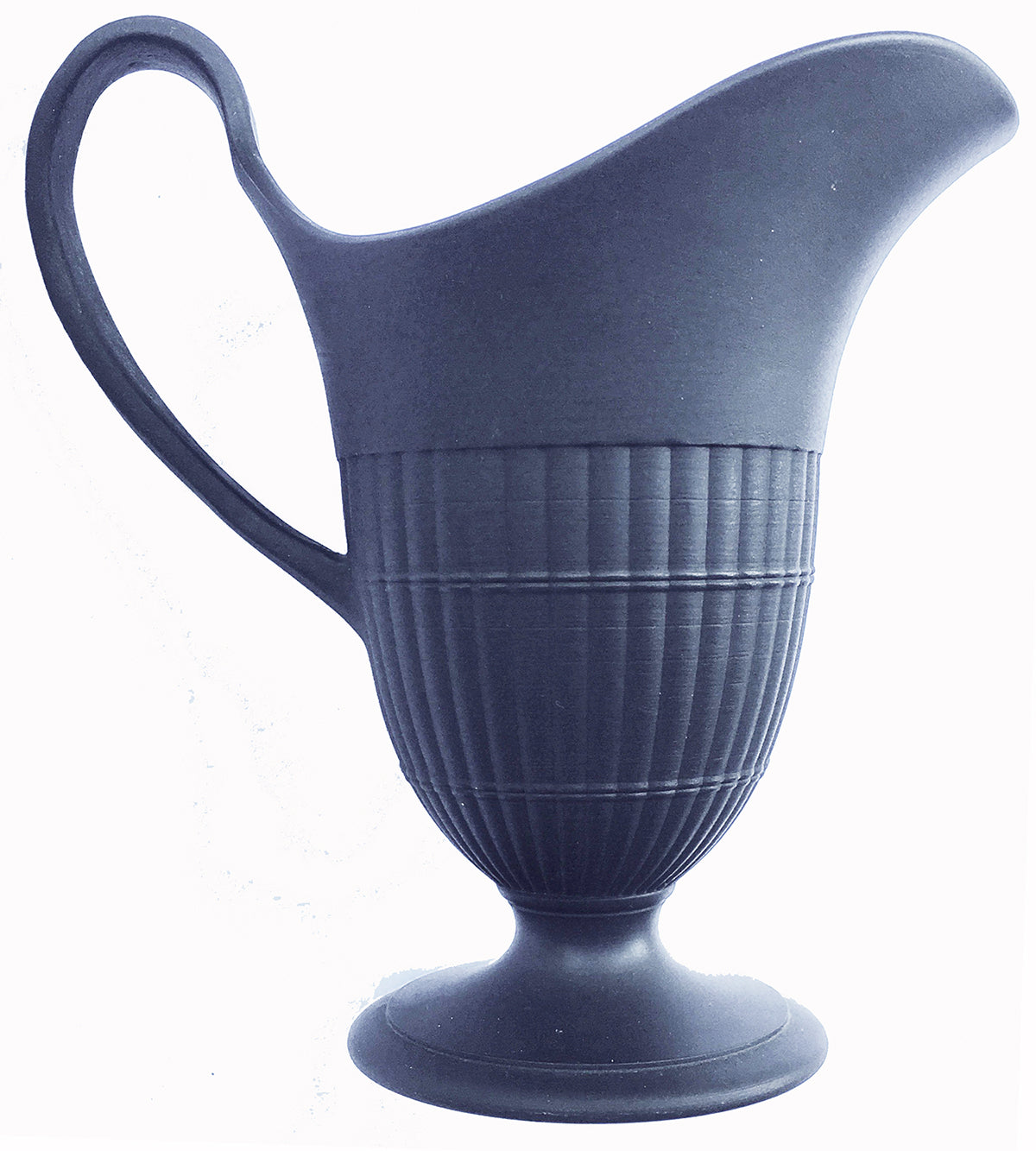SOLD Wedgwood Pottery Basalts Engine-Turned Helmet-Shaped Creamer Circa 1860